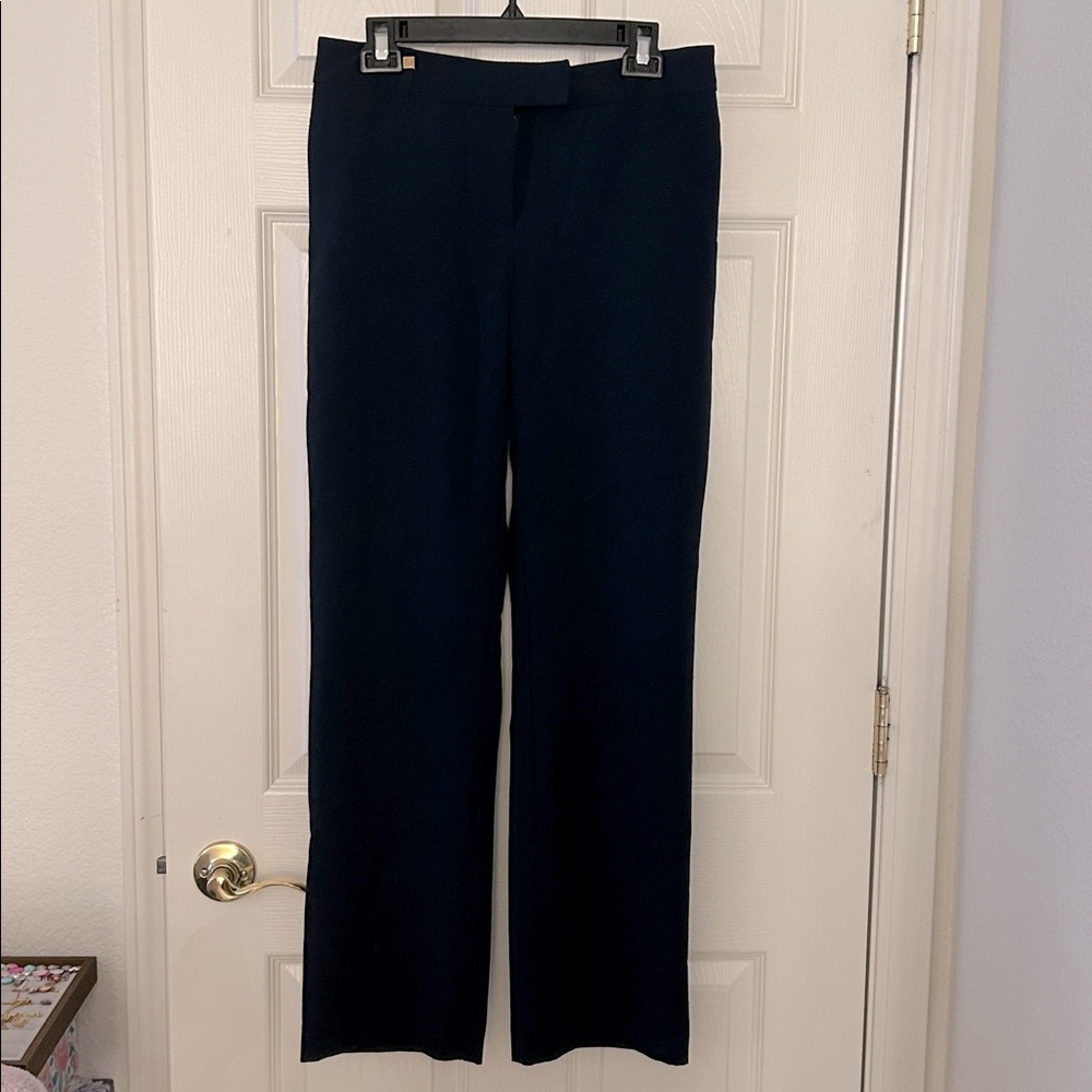 Rafaella Navy Classic Straight-Leg Dress Pants